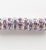 Rondelle Spacer 6mm Silver/Light Purple